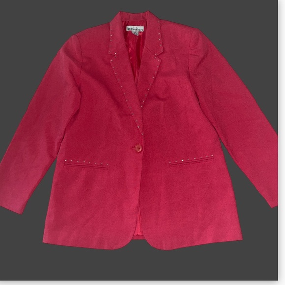 Dress Barn Red Blazer With Rhinestone Trim! - Picture 4 of 4